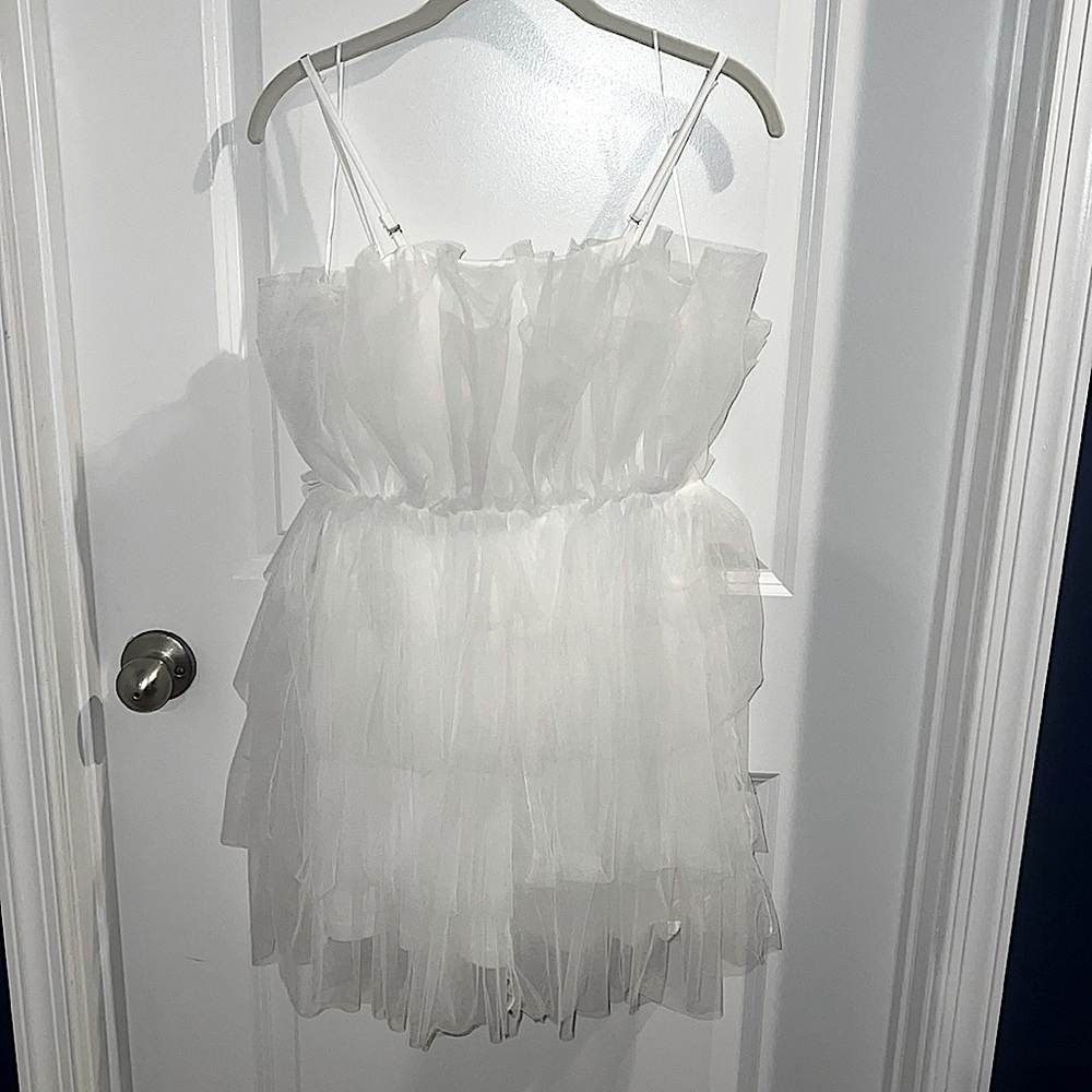 White Tulle Mini Dress
